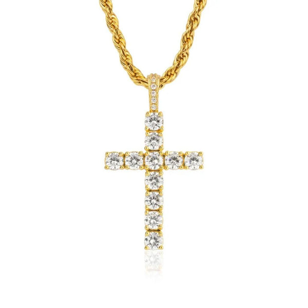 Iced Cross pendant Gold
