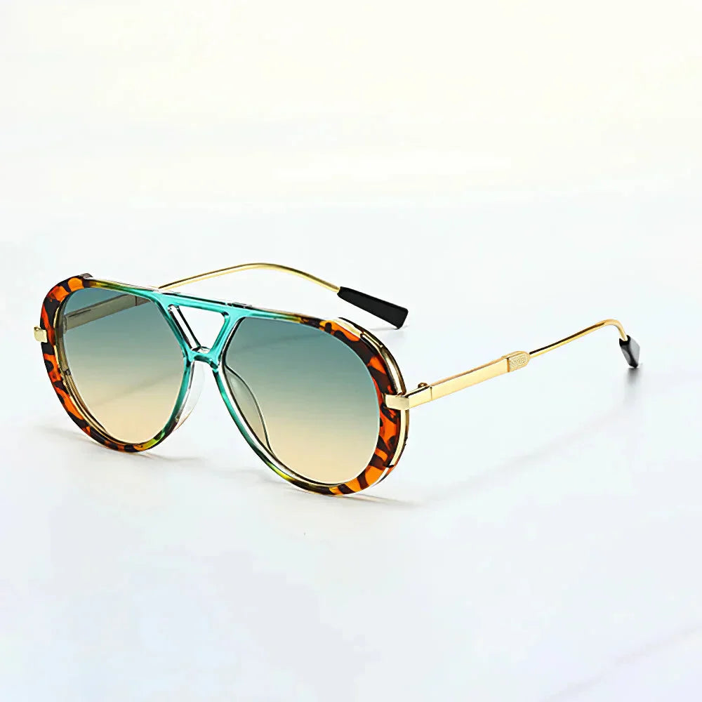 Panther aviator sunglasses in turquoise – Vesper Collective