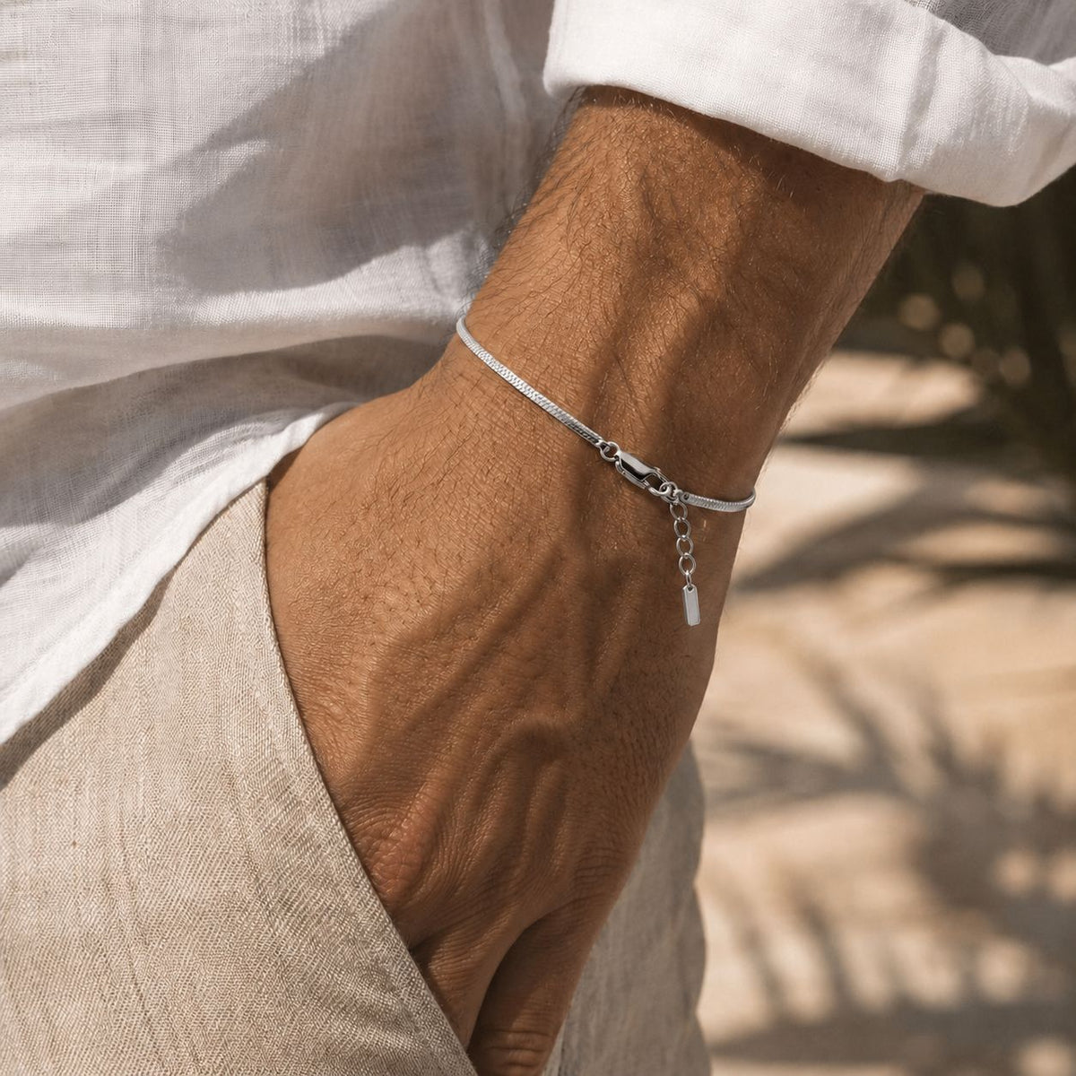 Octagon Chain Bracelet Silver
