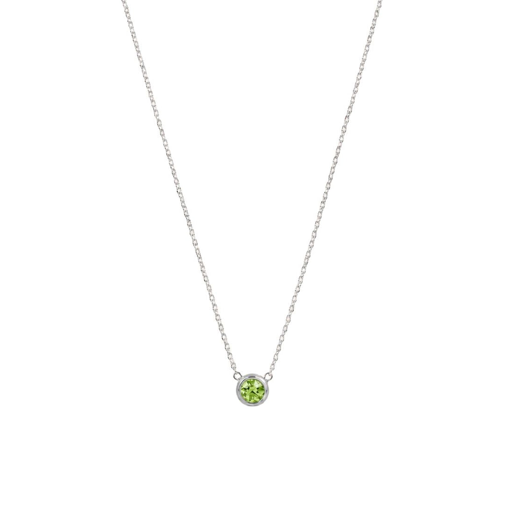 Birthstone pendant necklace Silver
