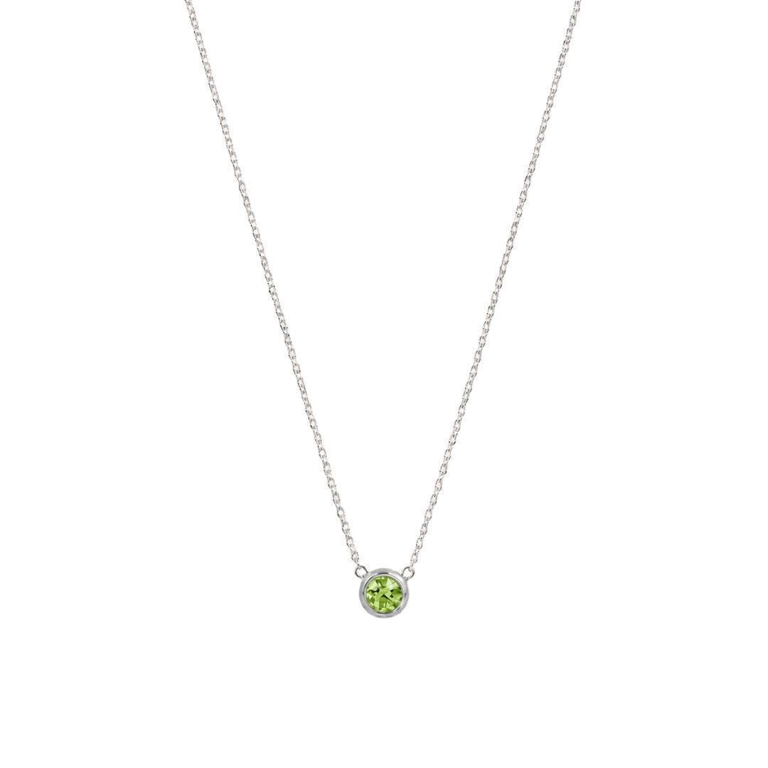 Birthstone pendant necklace Silver