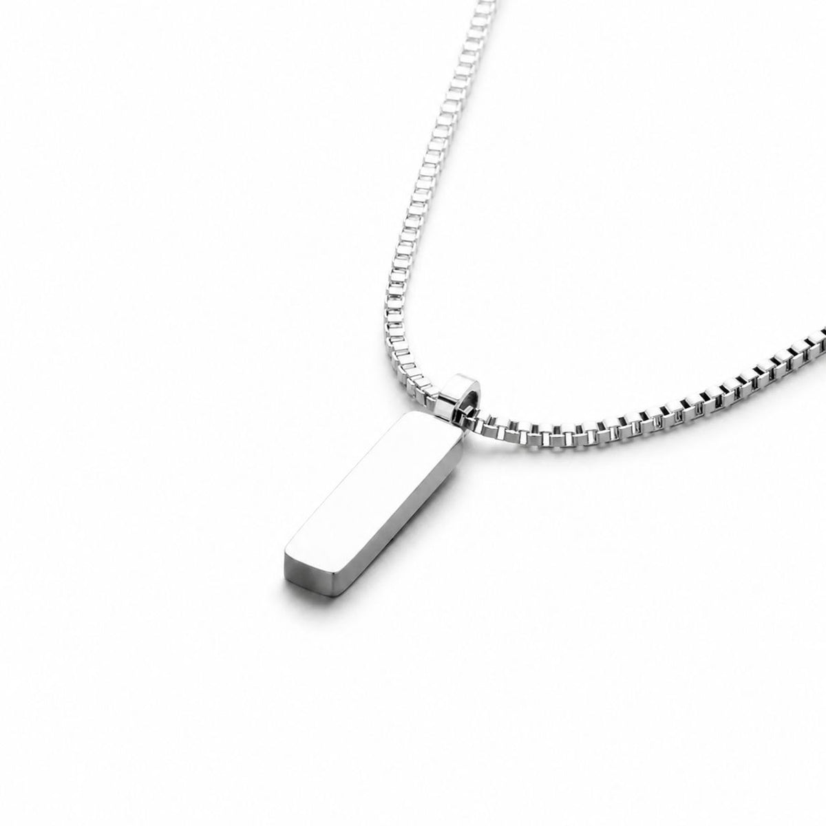 Minimal Bar Pendant Necklace Silver