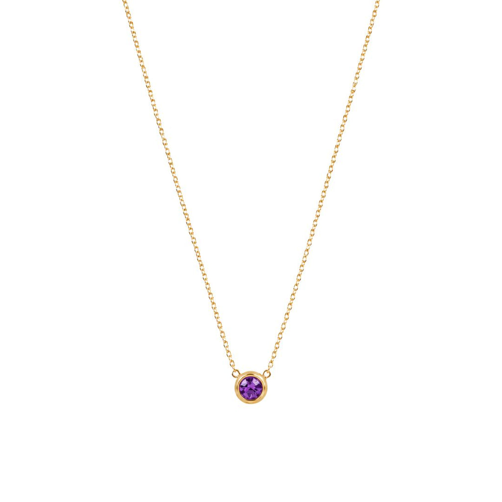 Birthstone Pendant Necklace Gold