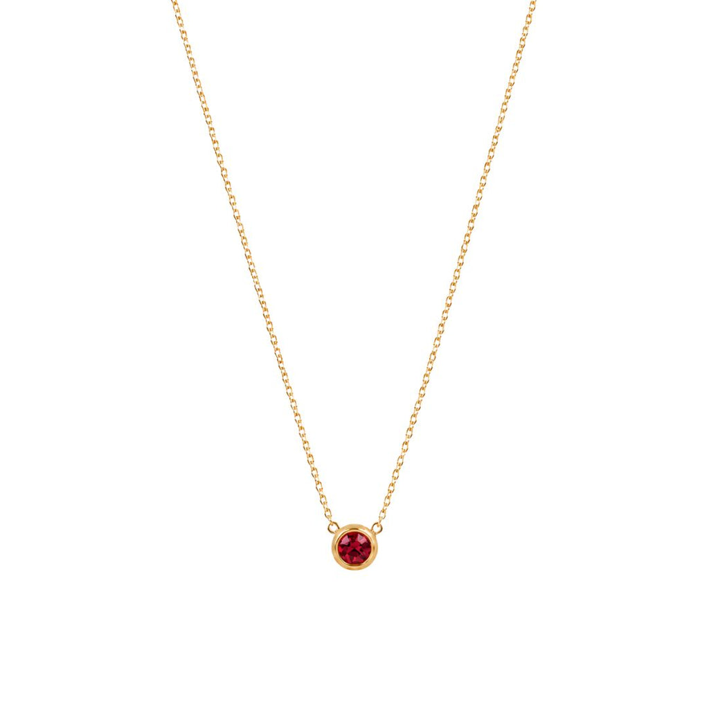 Birthstone Pendant Necklace Gold