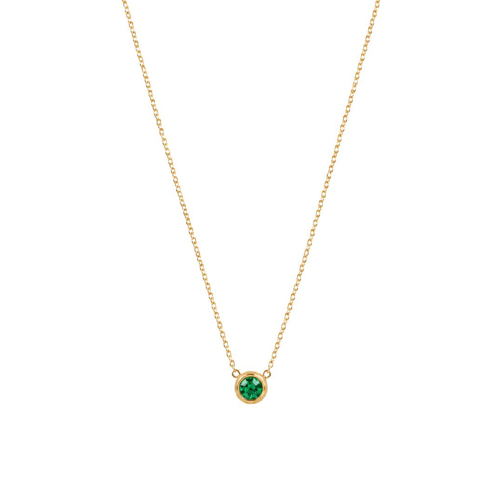 Birthstone Pendant Necklace Gold