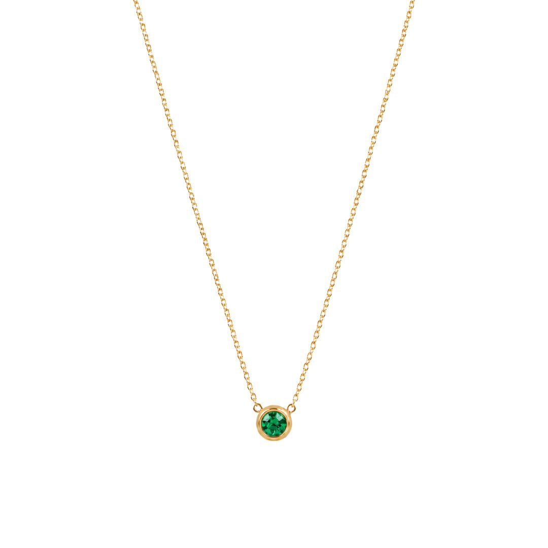 Birthstone Pendant Necklace Gold