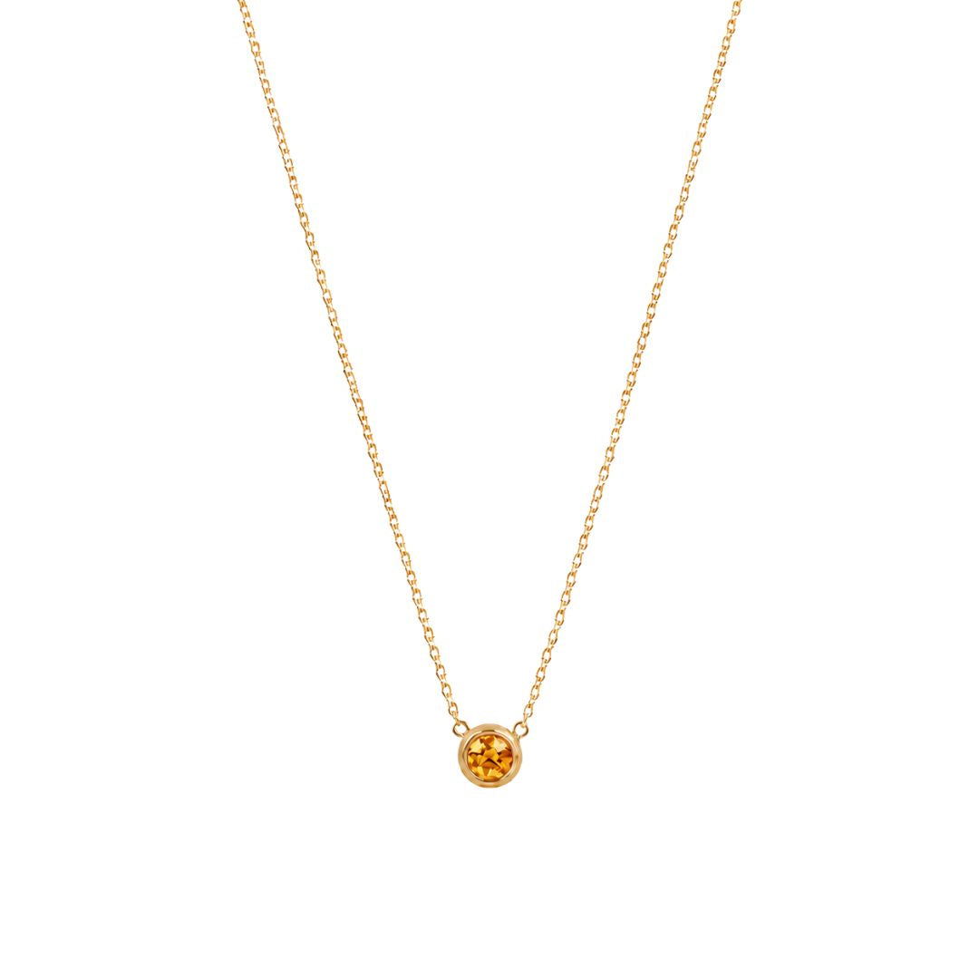 Birthstone Pendant Necklace Gold