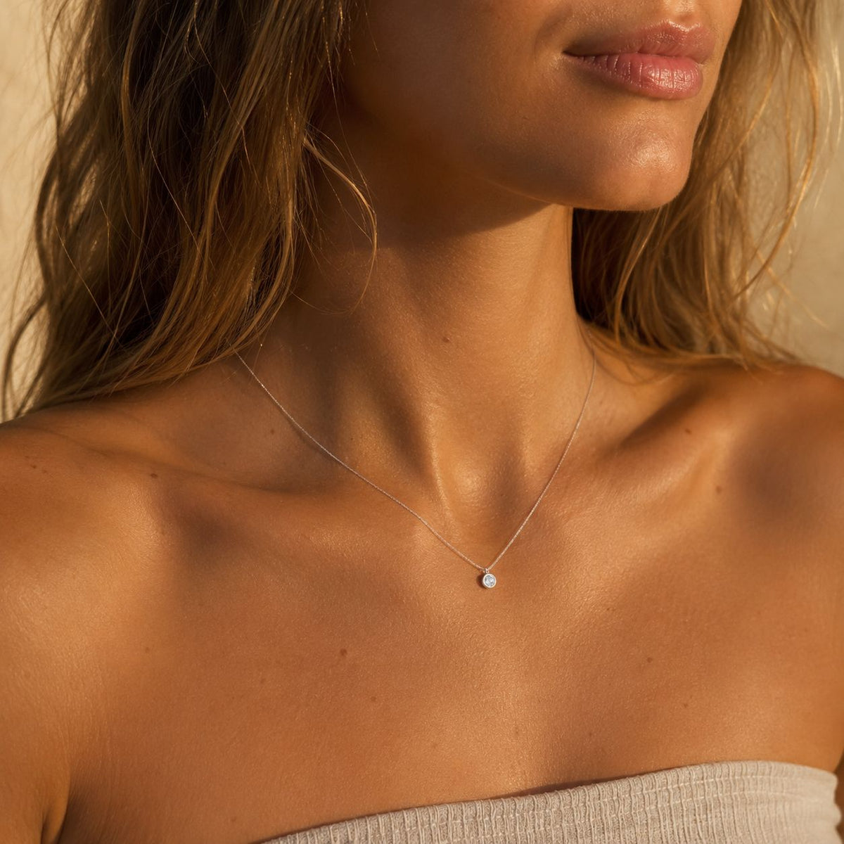Birthstone pendant necklace Silver