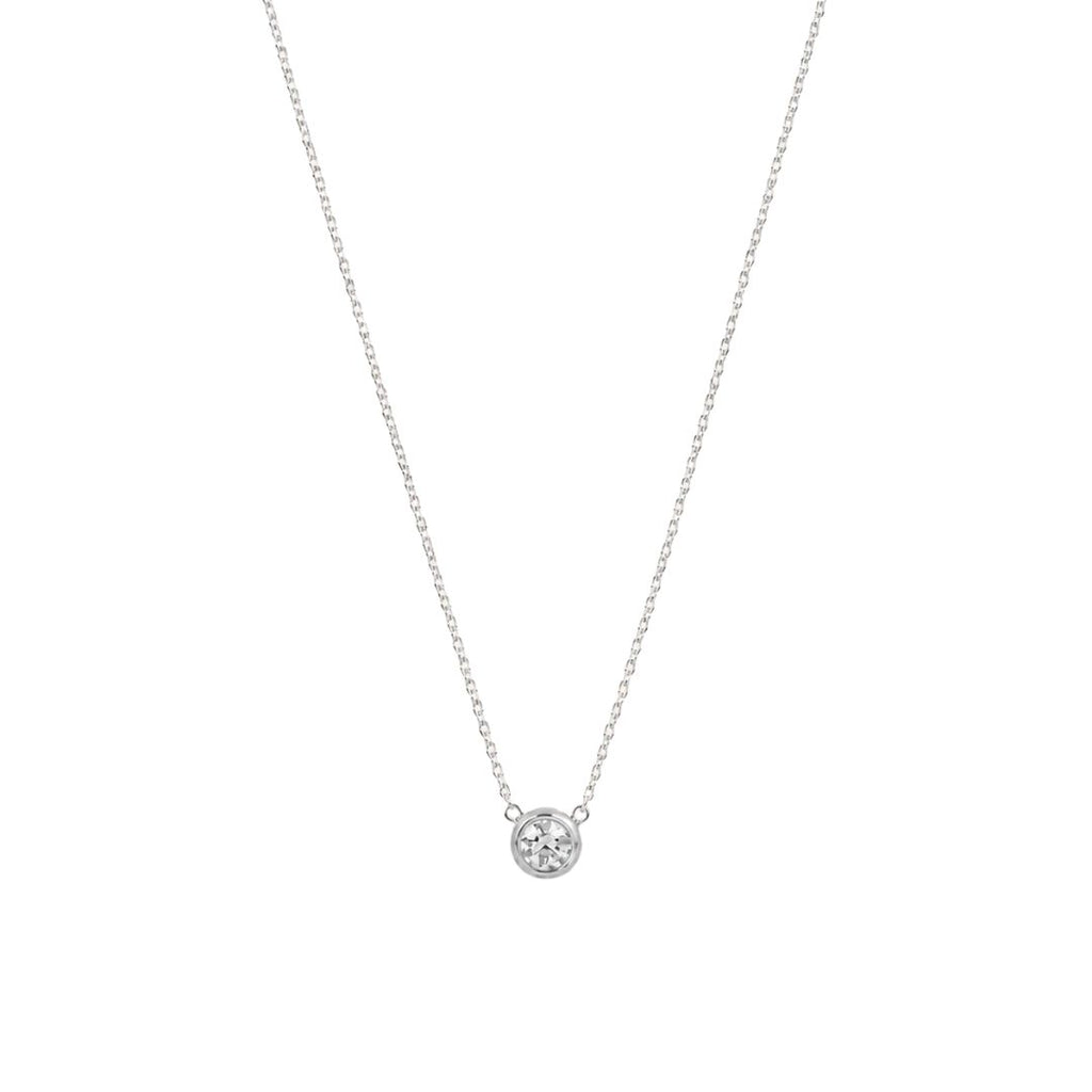 Birthstone pendant necklace Silver