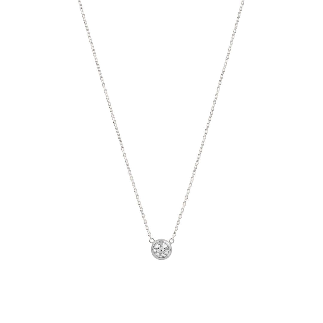 Birthstone pendant necklace Silver