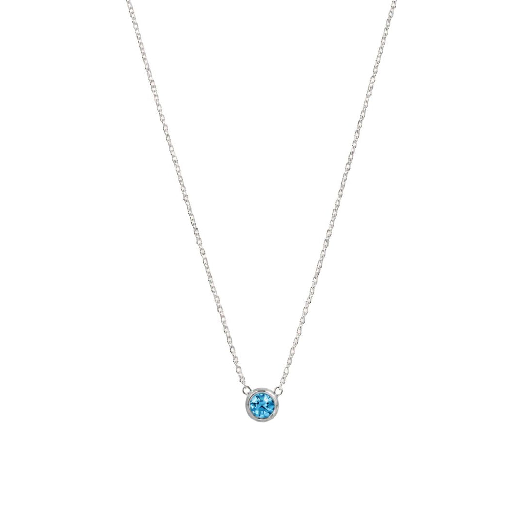 Birthstone pendant necklace Silver