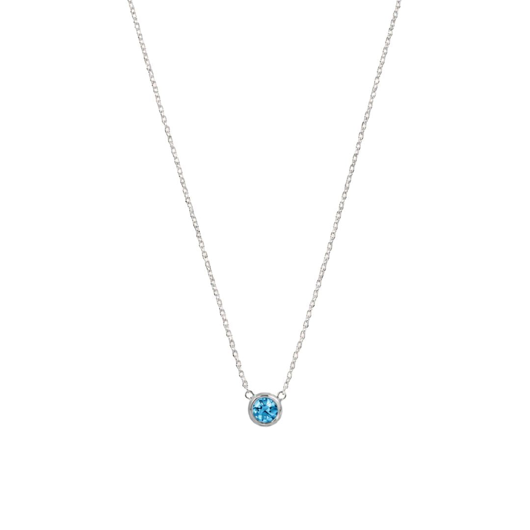 Birthstone pendant necklace Silver