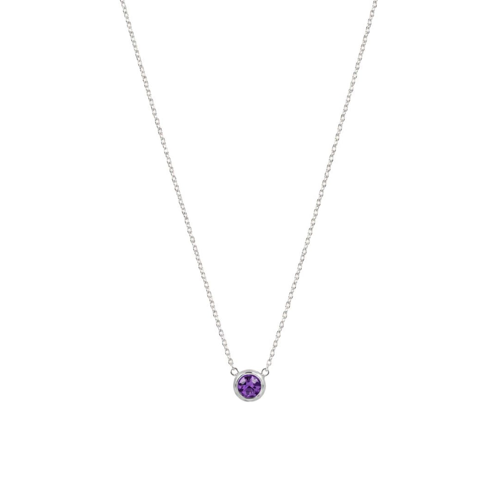 Birthstone pendant necklace Silver