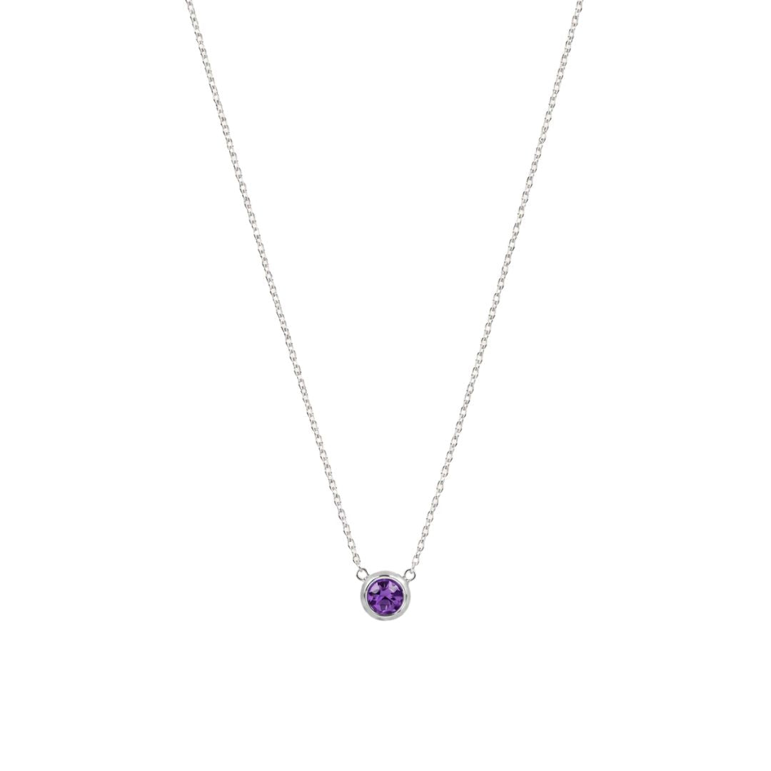 Birthstone pendant necklace Silver