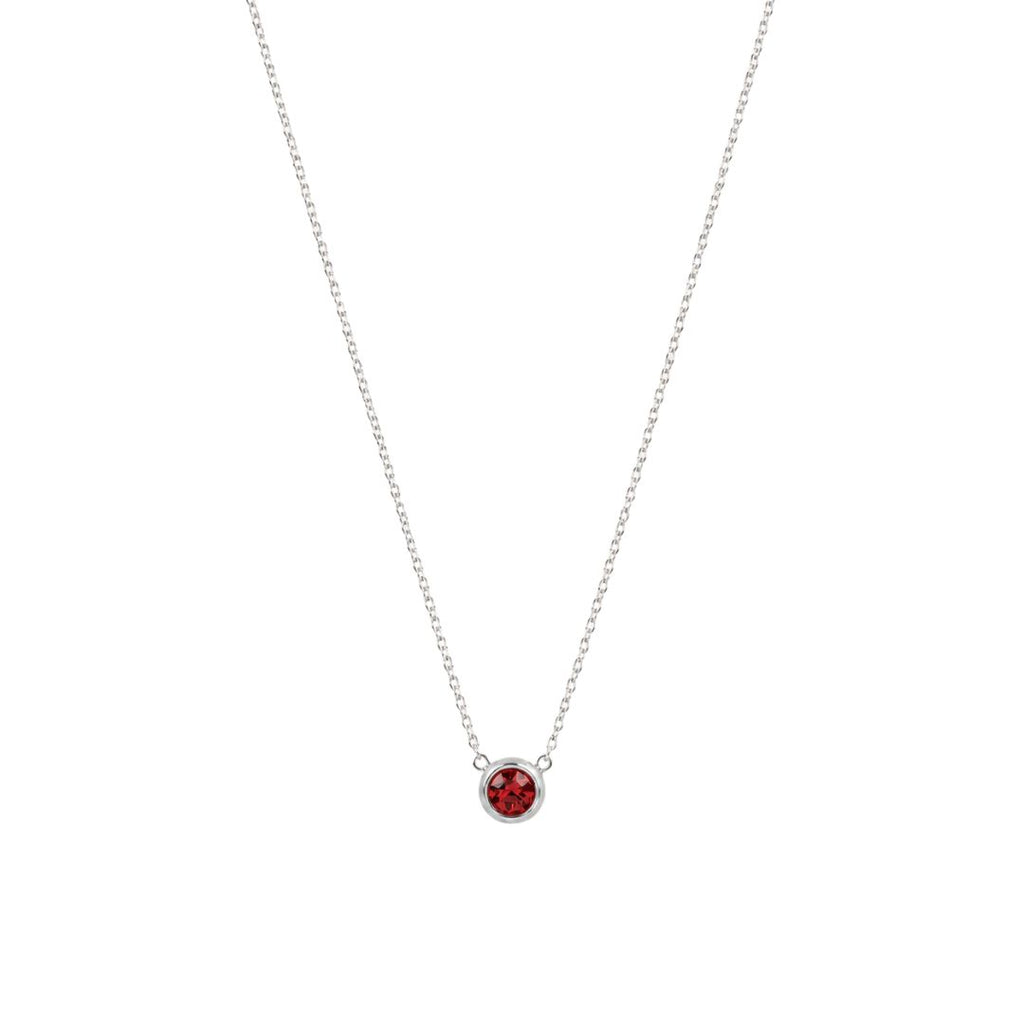 Birthstone pendant necklace Silver