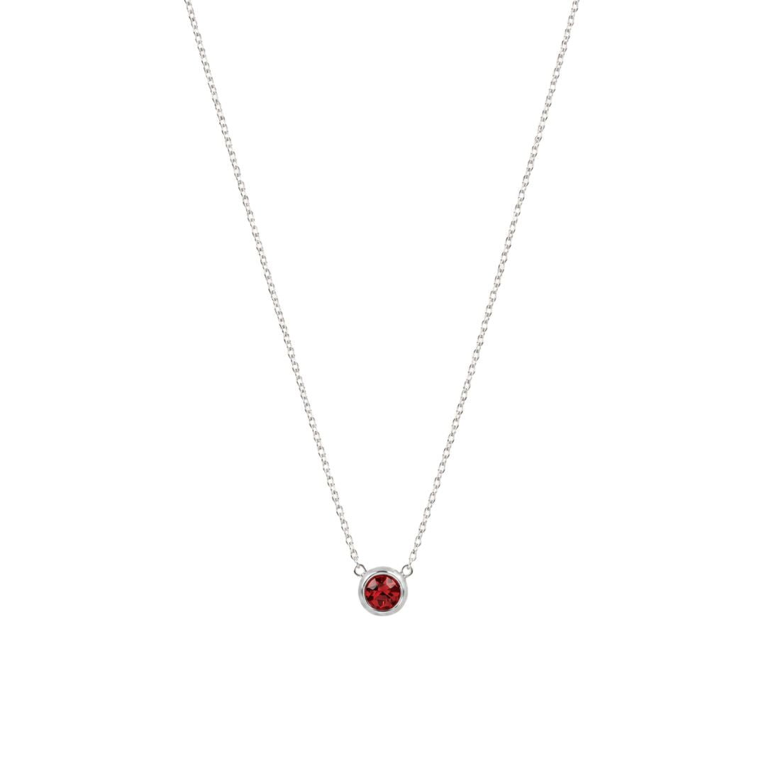 Birthstone pendant necklace Silver