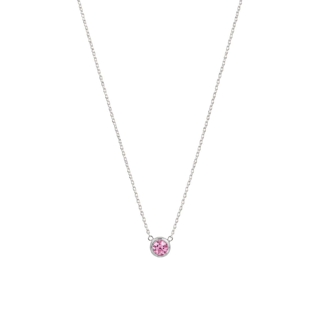 Birthstone pendant necklace Silver