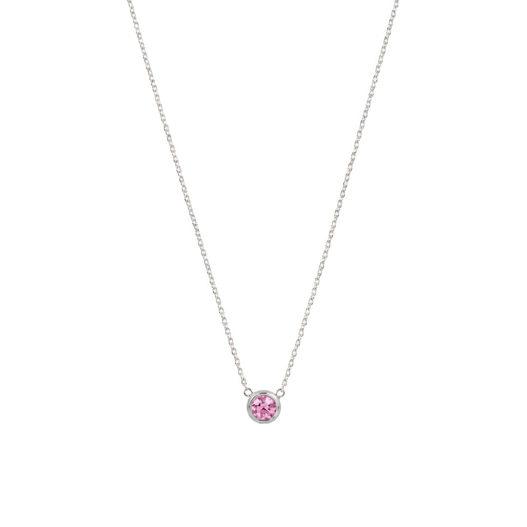 Birthstone pendant necklace Silver