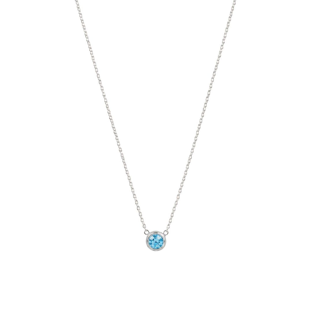 Birthstone pendant necklace Silver