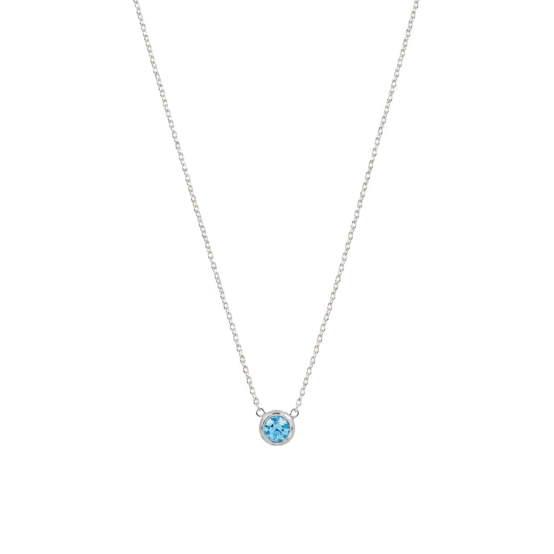 Birthstone pendant necklace Silver