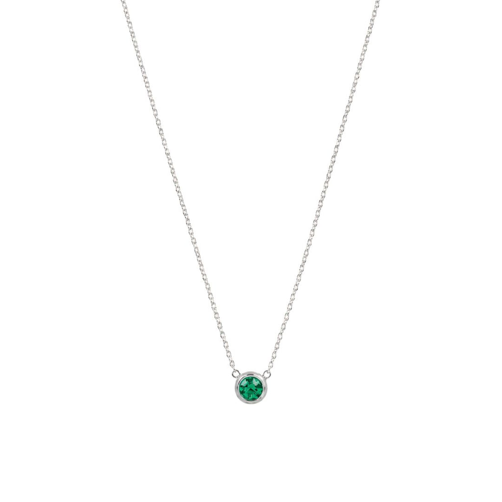 Birthstone pendant necklace Silver