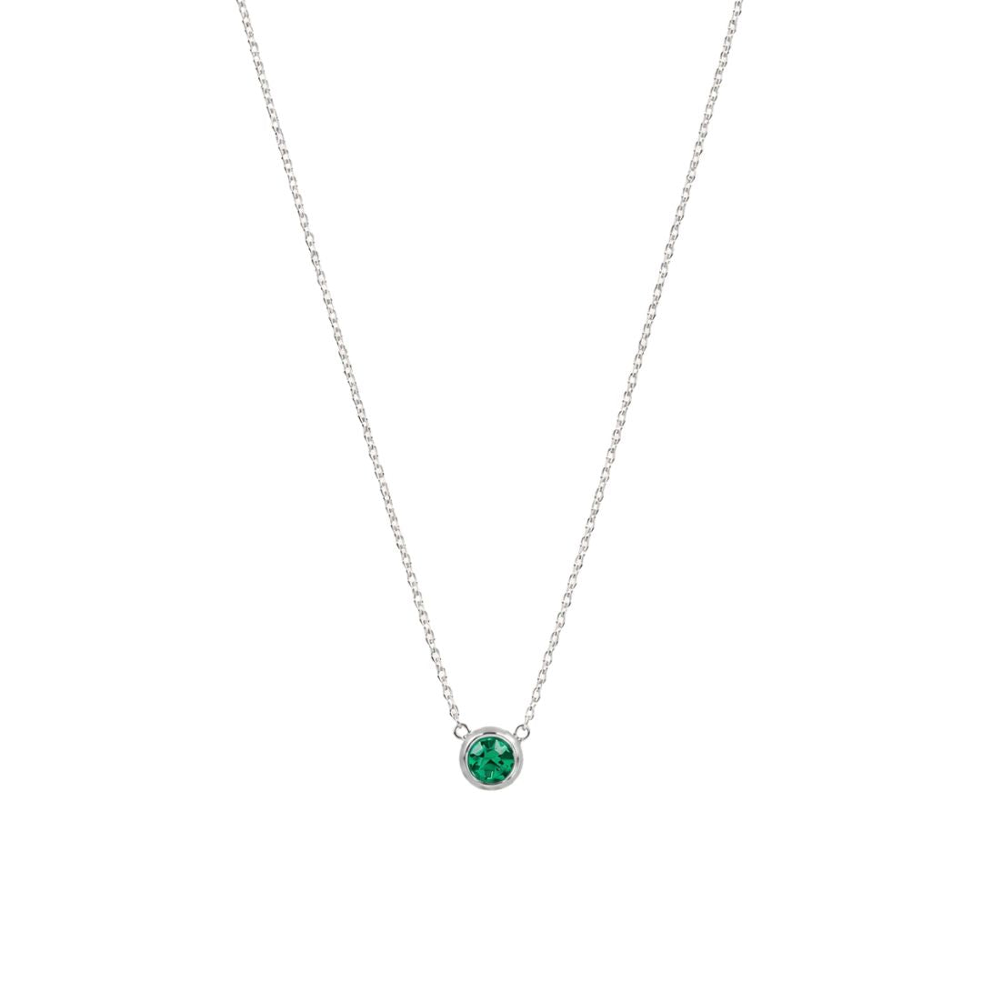 Birthstone pendant necklace Silver