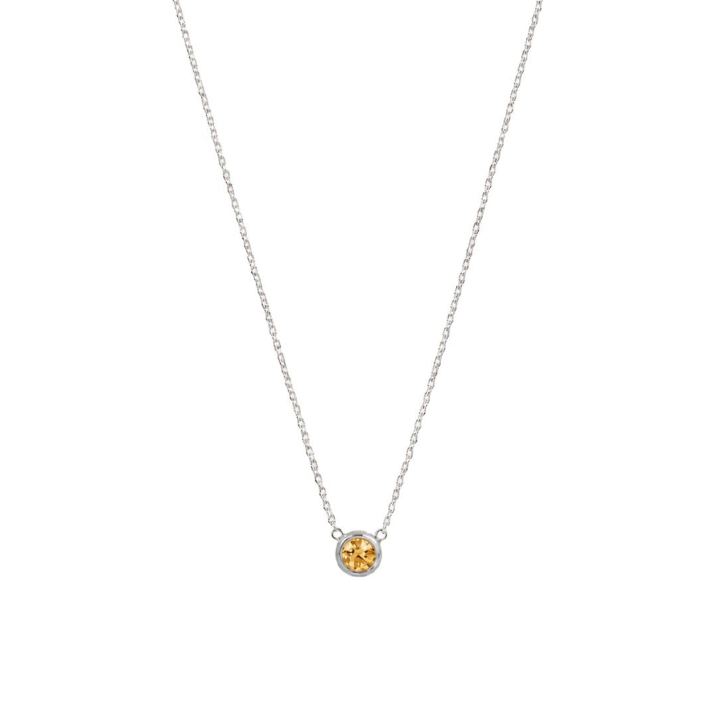 Birthstone pendant necklace Silver