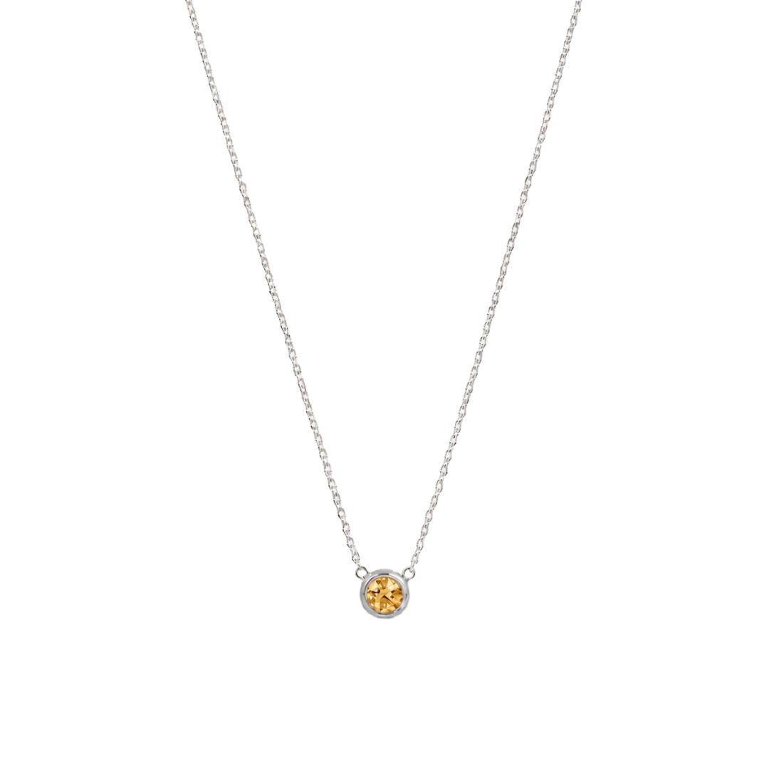 Birthstone pendant necklace Silver