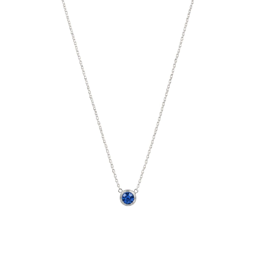 Birthstone pendant necklace Silver