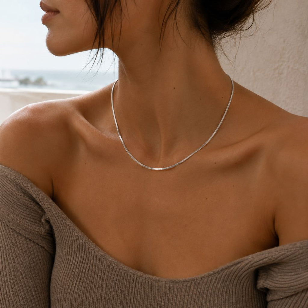 Boa Necklace 2mm Silver