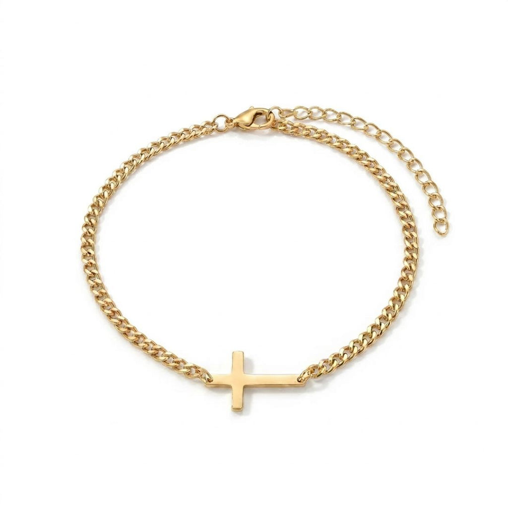Cross chain bracelet Gold