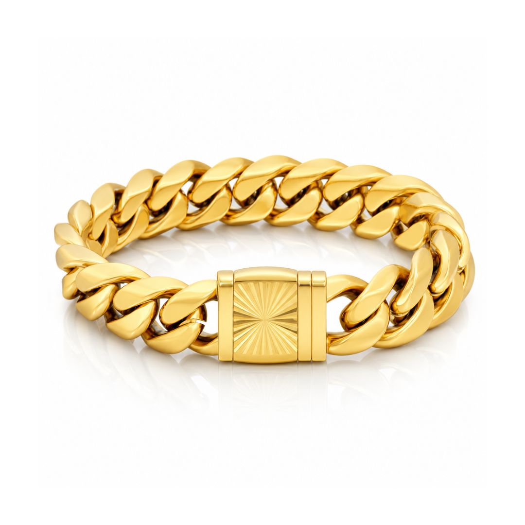 Cuban Bracelet 14mm Gold