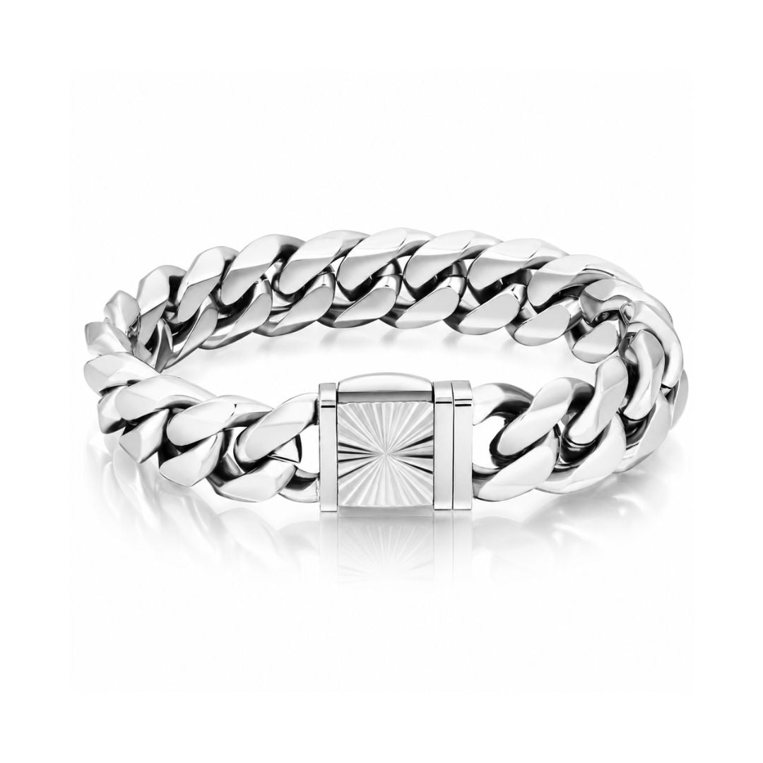 Cuban Bracelet 14mm Silver