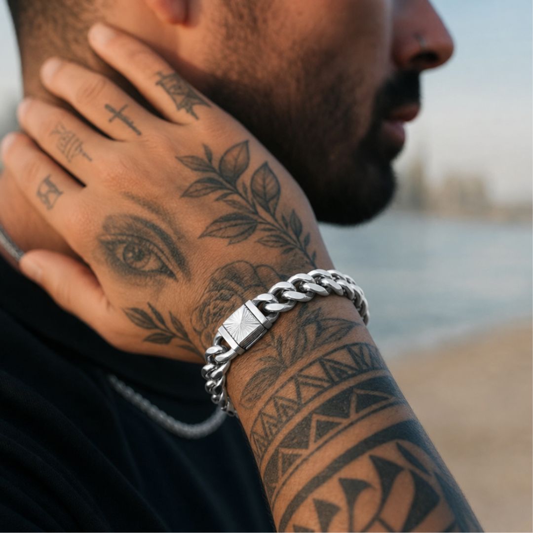 Cuban Bracelet 14mm Silver