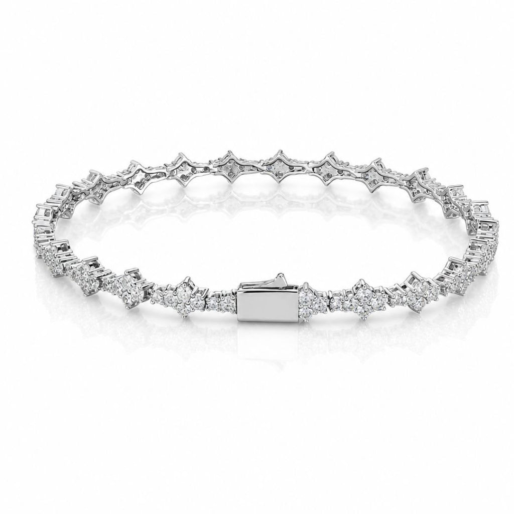 Crystal Cut Bracelet Silver