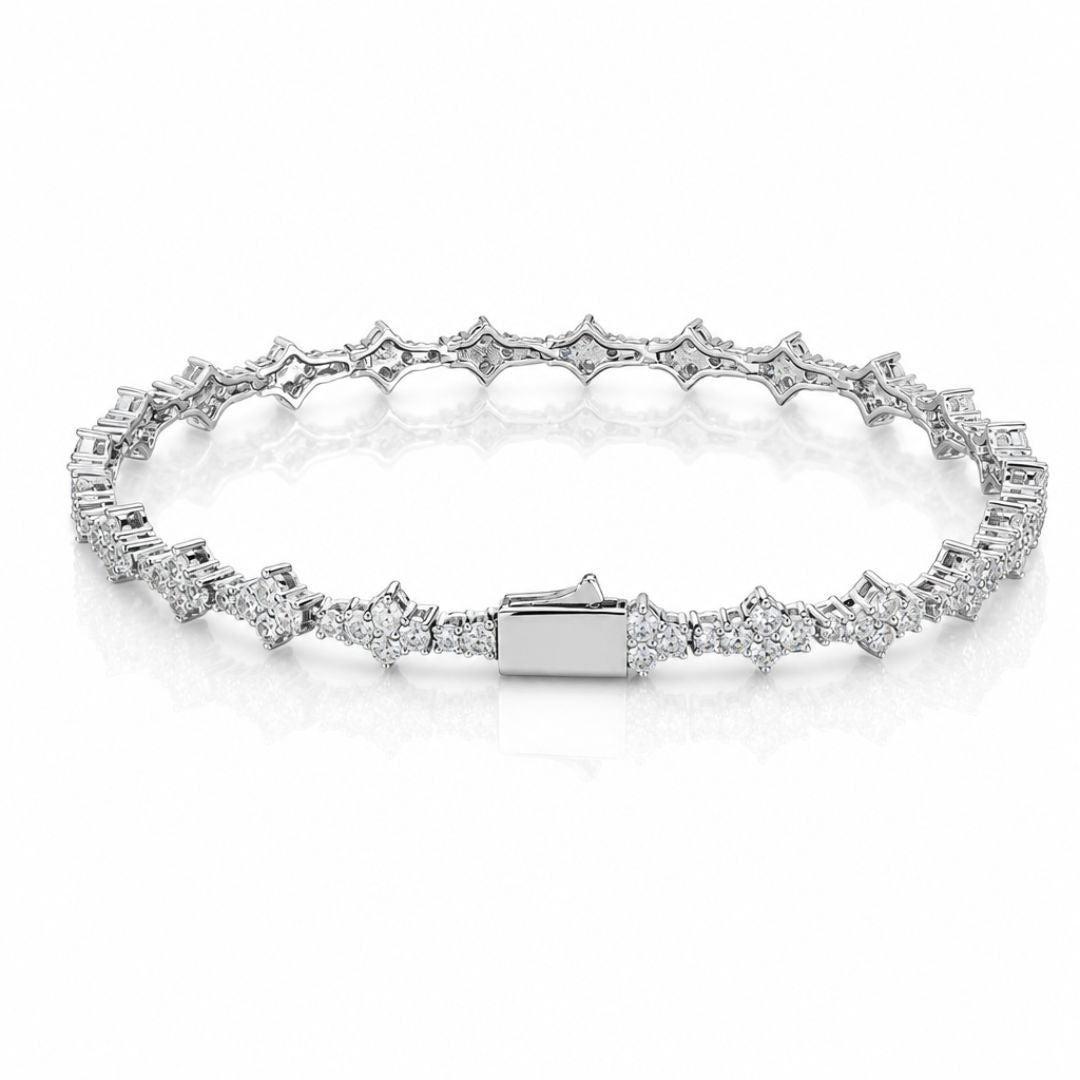Crystal Cut Bracelet Silver