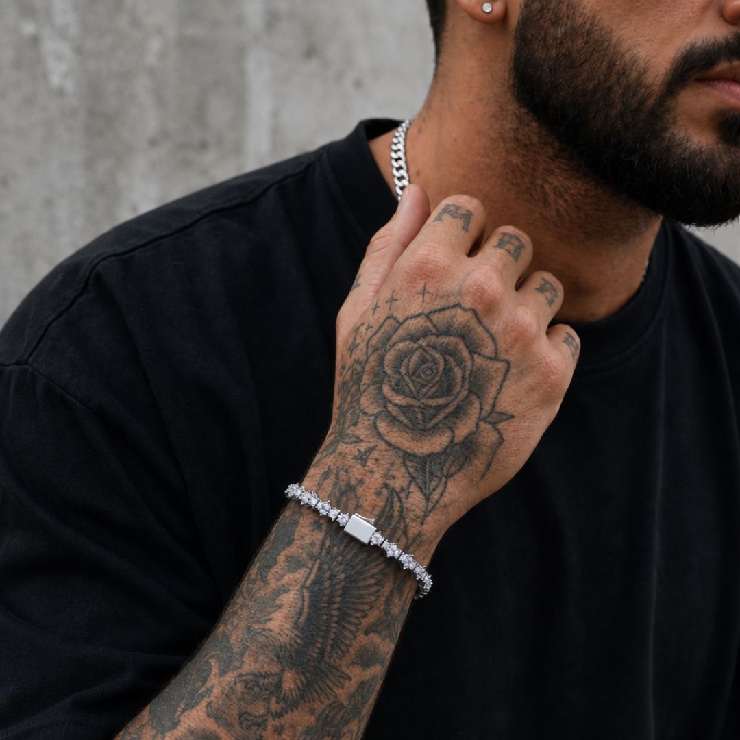 Crystal Cut Bracelet Silver