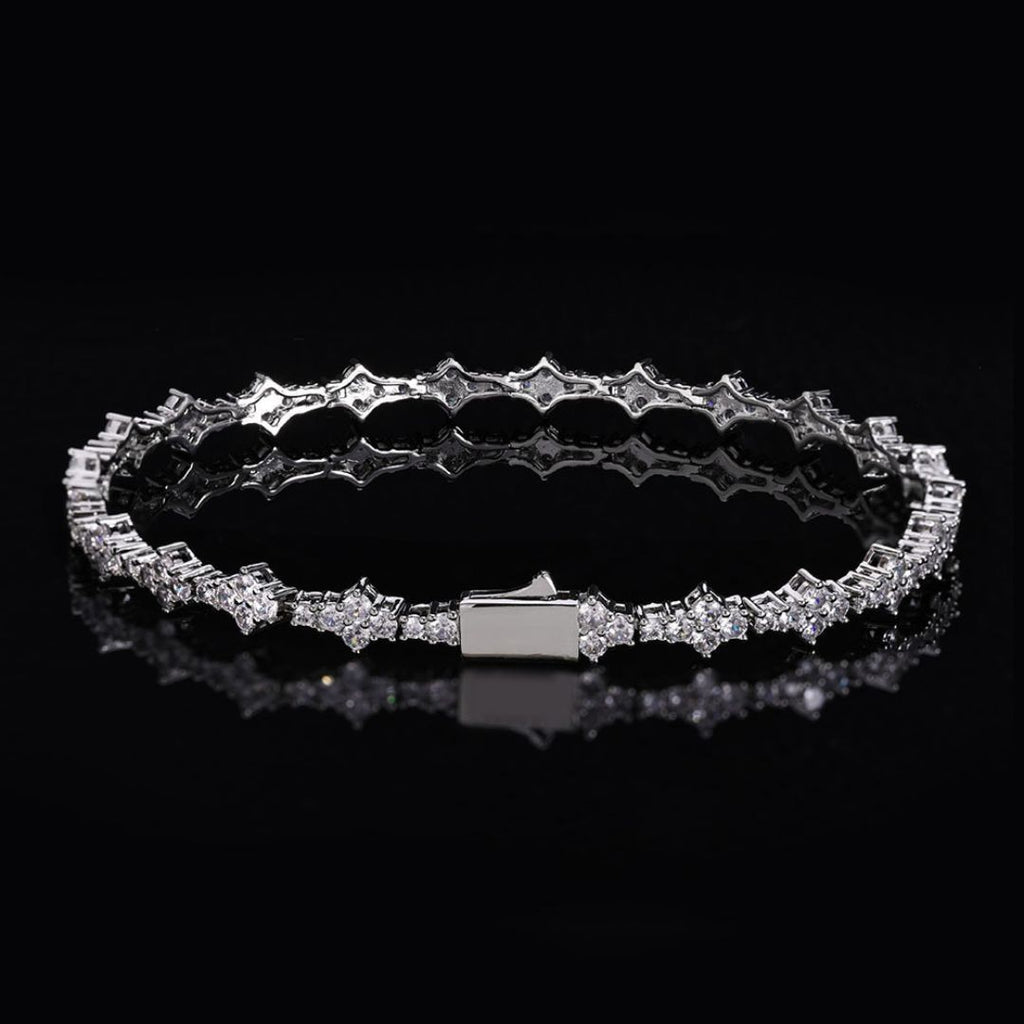 Crystal Cut Bracelet Silver