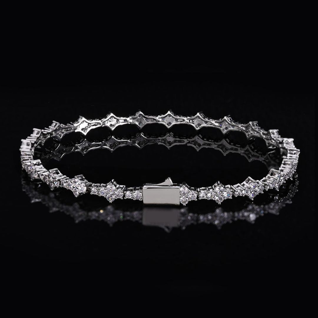 Crystal Cut Bracelet Silver