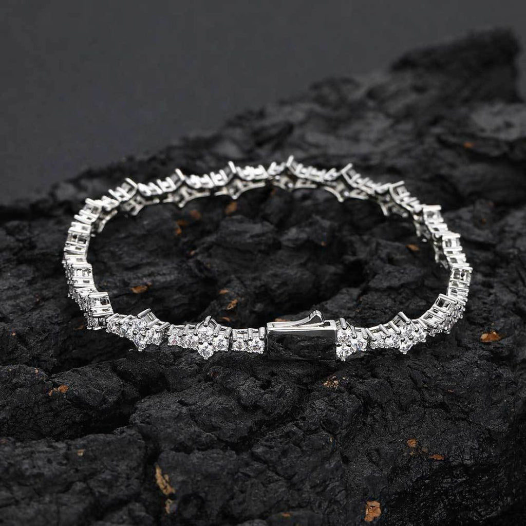 Crystal Cut Bracelet Silver