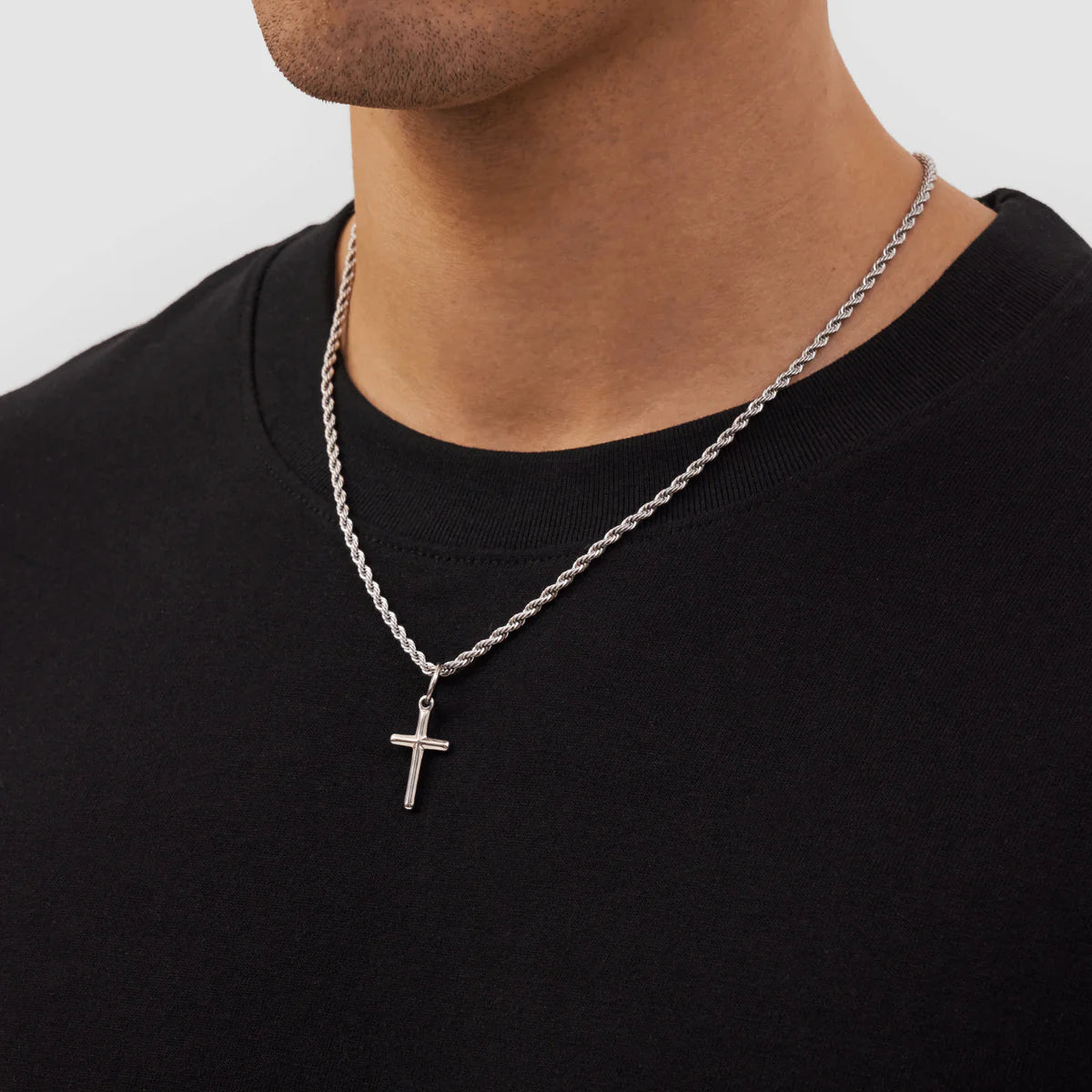 Cross Pendant Necklace Silver