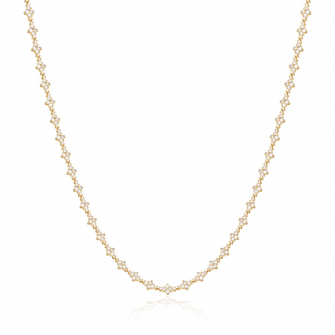 Crystal Cut Chain 6mm Gold