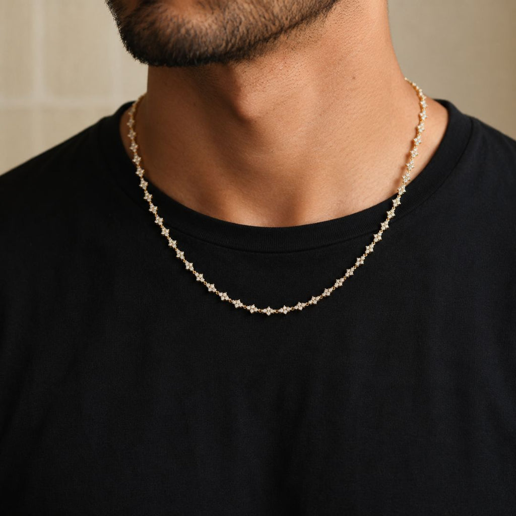 Crystal Cut Chain 6mm Gold