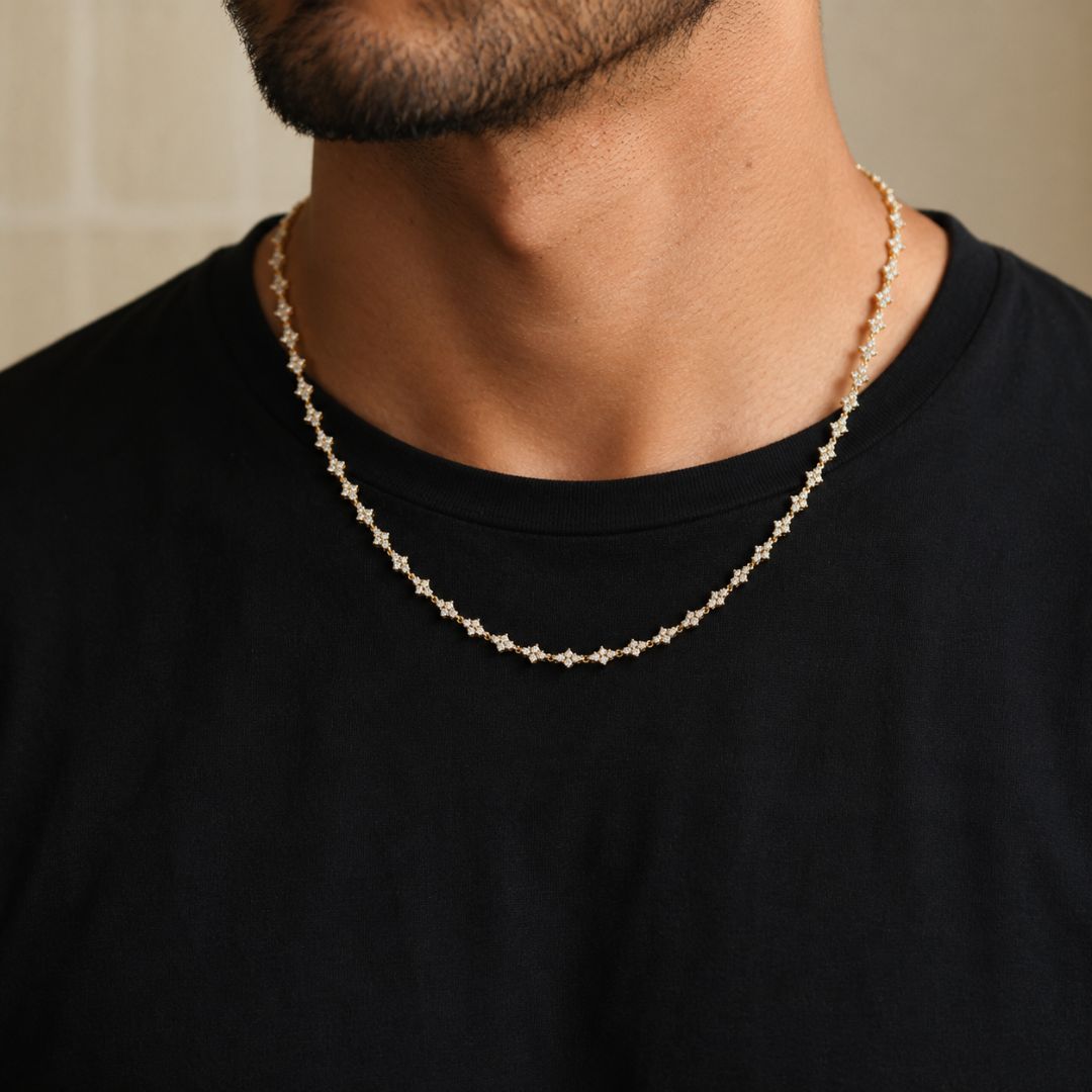 Crystal Cut Chain 6mm Gold