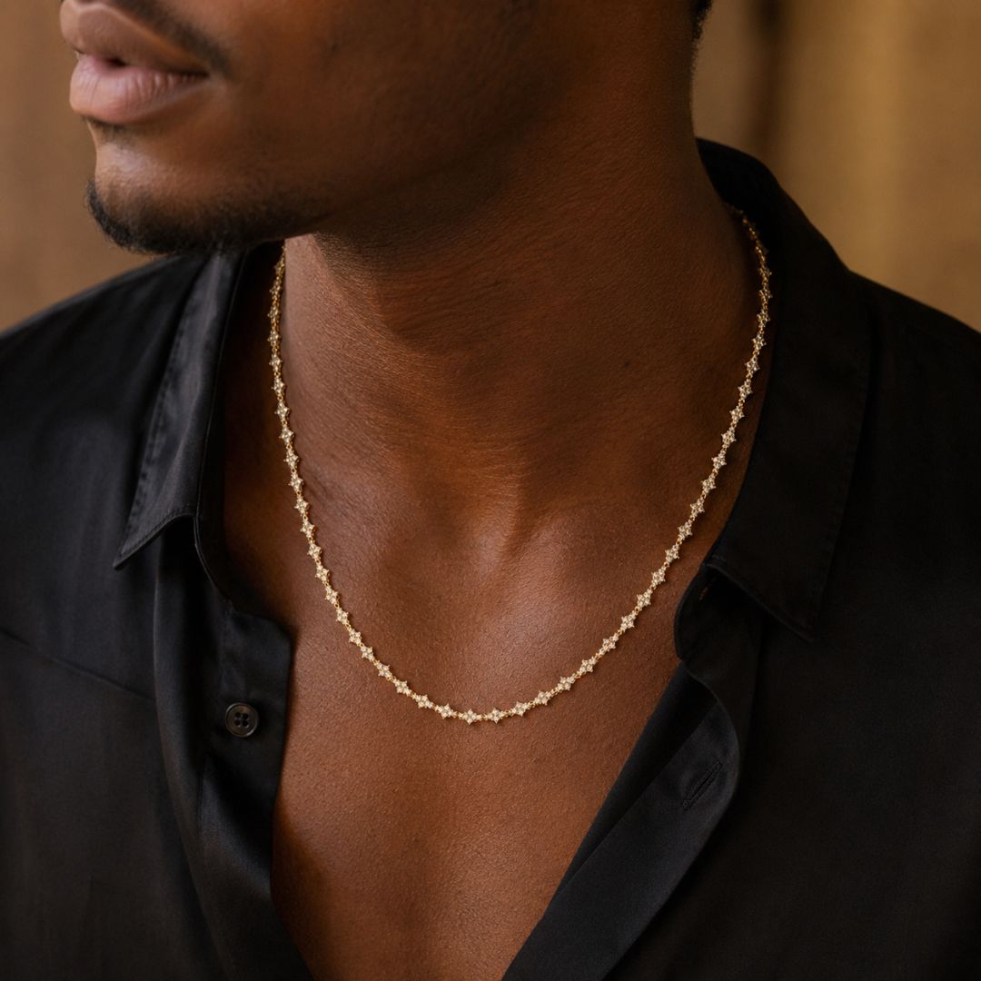 Crystal Cut Chain 6mm Gold