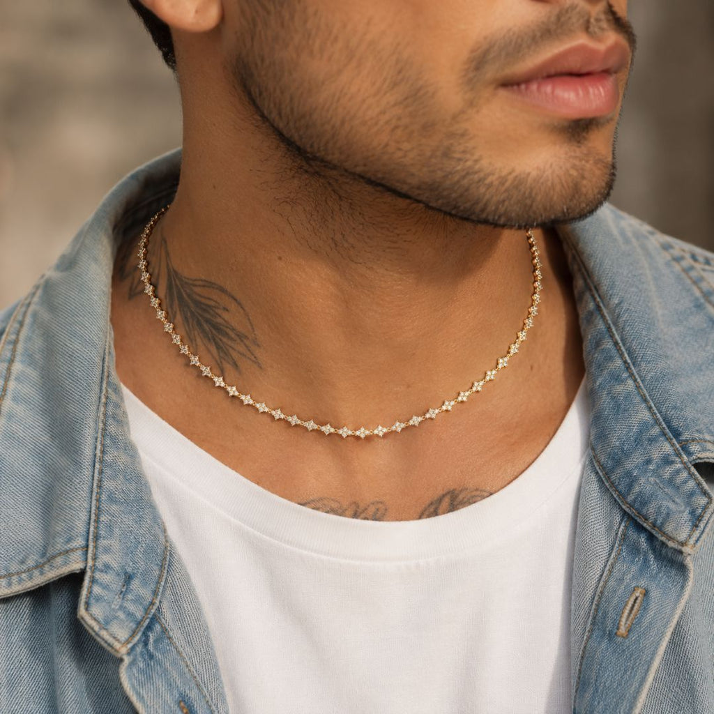 Crystal Cut Chain 6mm Gold