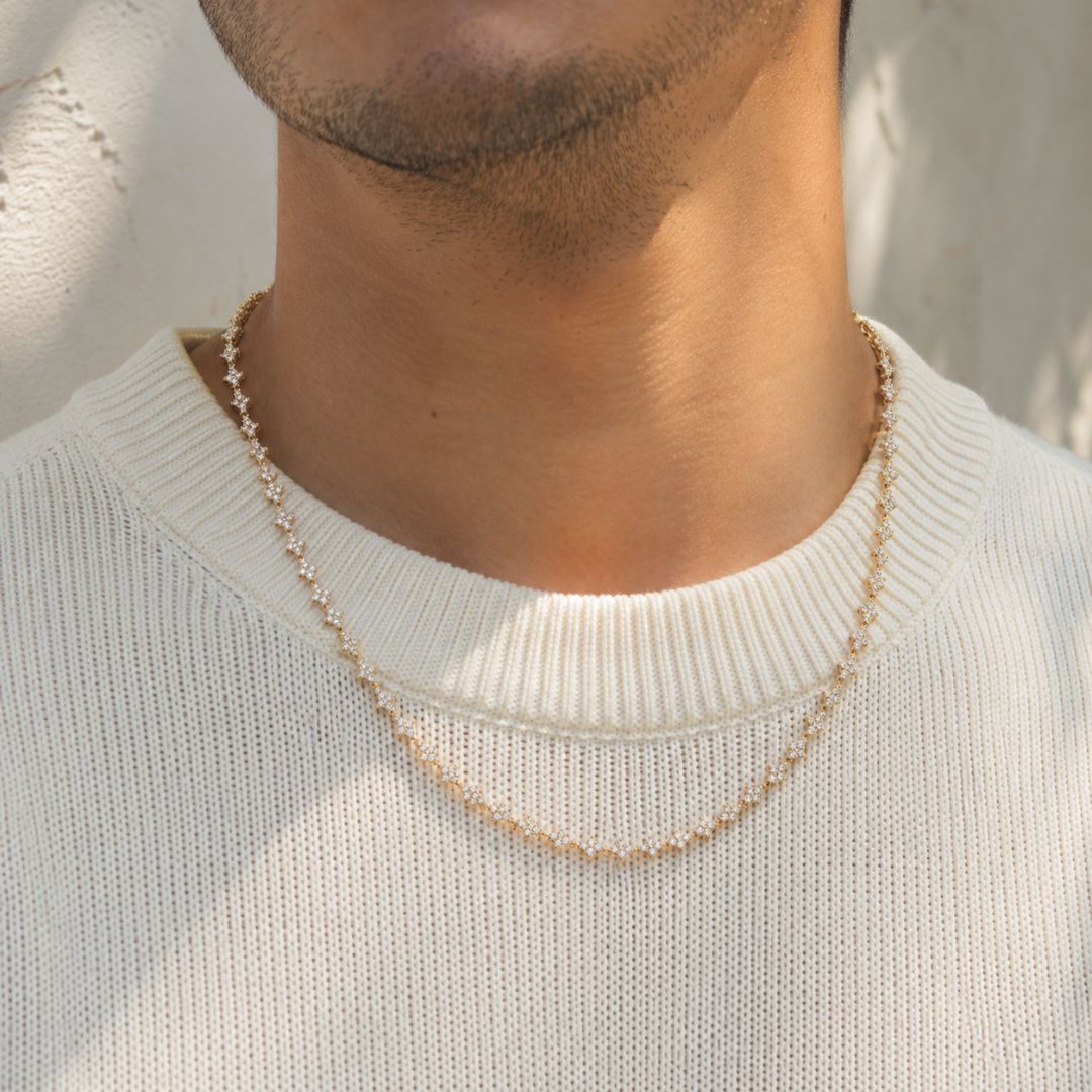 Crystal Cut Chain 6mm Gold
