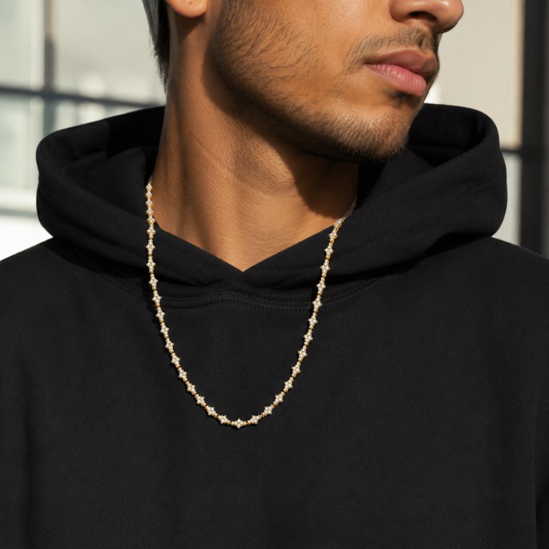 Crystal Cut Chain 6mm Gold