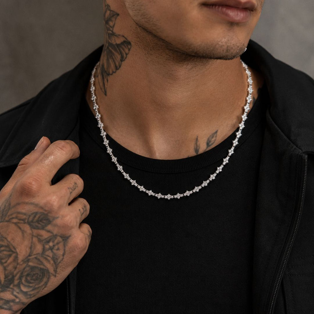 Crystal Cut Chain 6mm Silver