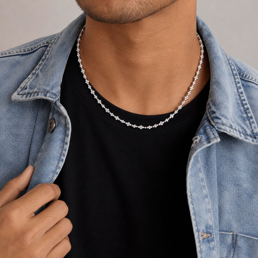 Crystal Cut Chain 6mm Silver